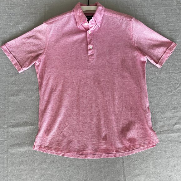 Eton Oxford Pique Contemporary Fit Popover Shirt Pink L - Picture 3 of 15